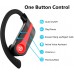 Donerton Wireless Earbuds, Bluetooth 5.1 Sport Headphones, 10Hours Single Playtime Earhooks Headset, Wireless Earphone 6D Stereo HiFi Sound Noise Cancelling for Working/Travel/Gym, Black Red