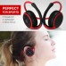 Small Bluetooth Headphones Wrap Around Head - Sports Wireless Headset with Built in Microphone and Crystal-Clear Sound, Foldable and Carried in The Purse, and 12-Hour Battery Life, Blue