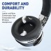 Tapela E7 Wireless Active Noise Cancelling Headphones, Over Ear Bluetooth Headphones with Microphone, 28H Playtime, Deep Bass, Comfortable Protein Ear Cups, for Travel, Home Office - Titanium Black